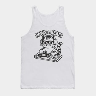 Dj Cat outline Tank Top